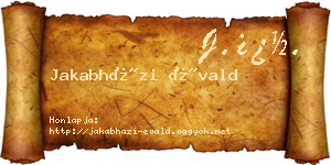 Jakabházi Évald névjegykártya